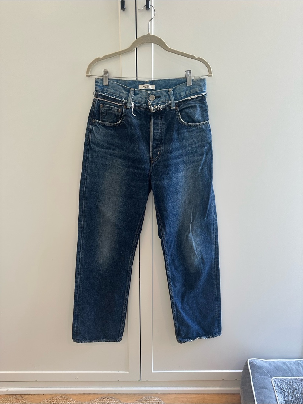 Moussy vintage Women's Straight Leg Dark Blue Jeans 27